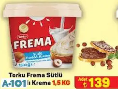 TORKU FREMA SÜTLÜ FINDIKLI KREMA 1.5 KG